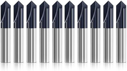 10 قطعة مطحنة نهاية الشطب 90 درجة 6 مللي متر عرقوب الخامس الأخدود راوتر بت 2 الناي الشطب القاطع الشطب راوتر بت كربيد نهاية مطحنة CNC قاطعة المطحنة in Kuwait