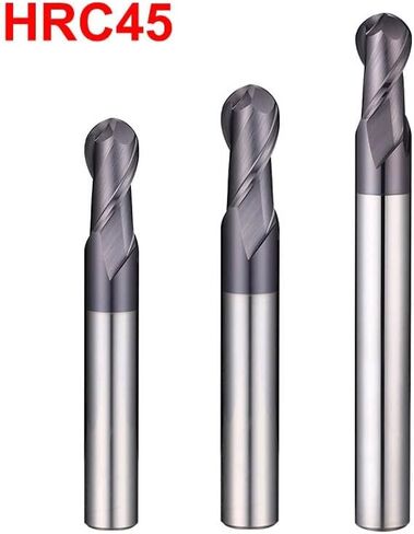Ball Nose End Mill 2 Flute HRC45 Degrees Tungsten Carbide Steel Ball Nose End Mills Tools Round Corner CNC Milling Cutter Spiral Milling Cutter in Saudi Arabia
