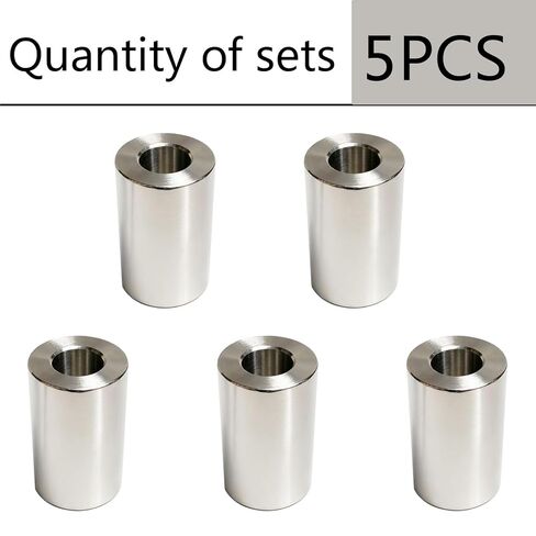 5PCS 304 Stainless Steel Spacer 3/8" Bore x 3/4" OD x 1" Length, Unthreaded Round Standoff Bushing for 3/8" Screws Bolts & Rods, Precision Fit, Corrosion Resistant (3/8" x 3/4" x 1") in Kuwait