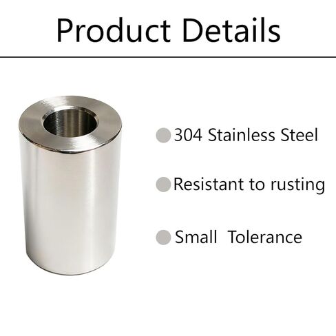 5PCS 304 Stainless Steel Spacer 3/8" Bore x 3/4" OD x 1" Length, Unthreaded Round Standoff Bushing for 3/8" Screws Bolts & Rods, Precision Fit, Corrosion Resistant (3/8" x 3/4" x 1") in Kuwait