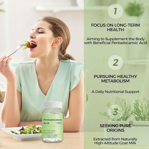 Pentadecanoic Acid, C15:0 Supplement, Supports Immune Health & Mitochondrial Health - 60 Capsules in Kuwait