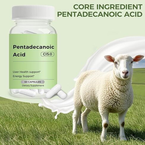 Pentadecanoic Acid, C15:0 Supplement, Supports Immune Health & Mitochondrial Health - 60 Capsules in Kuwait