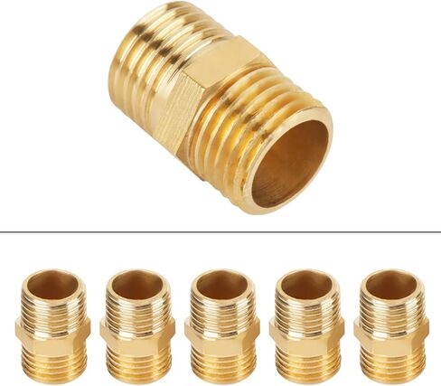 CHICIRIS HighQuality Brass Hex Nipple Fitting for Quick Connection 10 Pcs 1/4 Hex Nipple Adapter Easy to Replace for Various Pipes in Saudi Arabia
