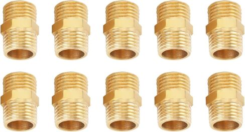 CHICIRIS HighQuality Brass Hex Nipple Fitting for Quick Connection 10 Pcs 1/4 Hex Nipple Adapter Easy to Replace for Various Pipes in Saudi Arabia