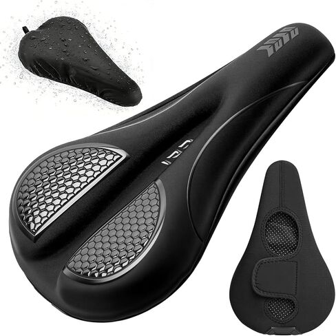 Bike Seat Cushion - Gel Padded Bike Seat Cover for Men & Women, Pressure Relief & Comfort, Extra Thick Bicycle Seat Cushion Fits for Exercise, Mountain, Road & Electric Bike Seats in Kuwait