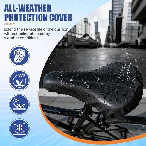 Bike Seat Cushion - Gel Padded Bike Seat Cover for Men & Women, Pressure Relief & Comfort, Extra Thick Bicycle Seat Cushion Fits for Exercise, Mountain, Road & Electric Bike Seats in Kuwait