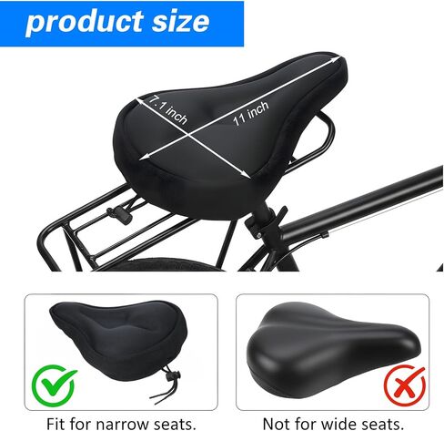 Bike Seat Cushion Bicycle Saddle Cover Comfortable Soft Exercise Bike Padded for Spin Indoor and Outdoor Cycling Women Men Class Mountain Stationary Bikes Road & Electric in Saudi Arabia