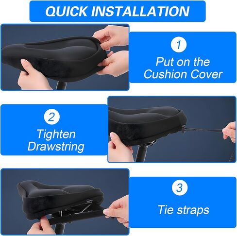 Bike Seat Cushion Bicycle Saddle Cover Comfortable Soft Exercise Bike Padded for Spin Indoor and Outdoor Cycling Women Men Class Mountain Stationary Bikes Road & Electric in Saudi Arabia