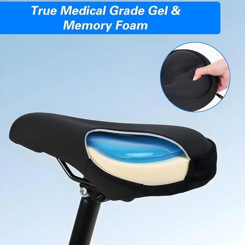Bike Seat Cushion Bicycle Saddle Cover Comfortable Soft Exercise Bike Padded for Spin Indoor and Outdoor Cycling Women Men Class Mountain Stationary Bikes Road & Electric in Saudi Arabia
