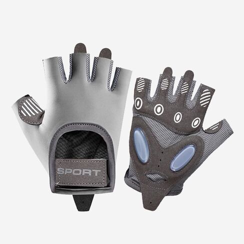 Fitness Sports Gloves, Machine Training, Anti-Slip, Cycling (Grey, M) in Saudi Arabia