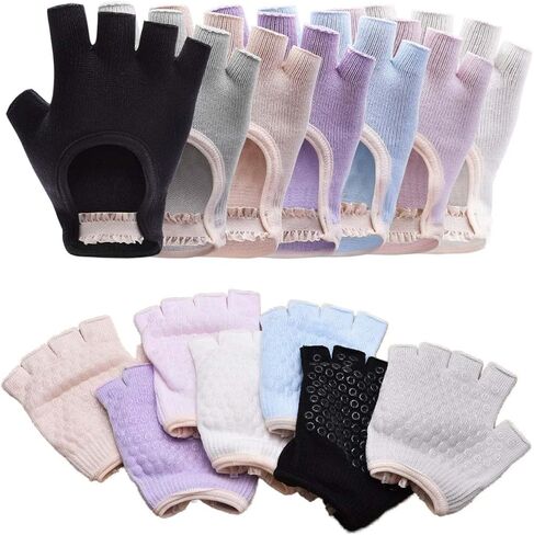 Non-Slip Yoga Fingerless Gloves with Silicone Dots – Grip Design for Pilates, Barre & Workout in Saudi Arabia