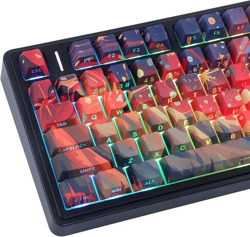 JOMKIZ Side Print Keycaps, Shine Through Double Shot PBT Keycaps, 136 Keys Cherry Profile Backlit Key caps for Cherry Gateron MX Magnetic Switches 60 65 75 100 Percent Mechanical Keyboard in Saudi Arabia