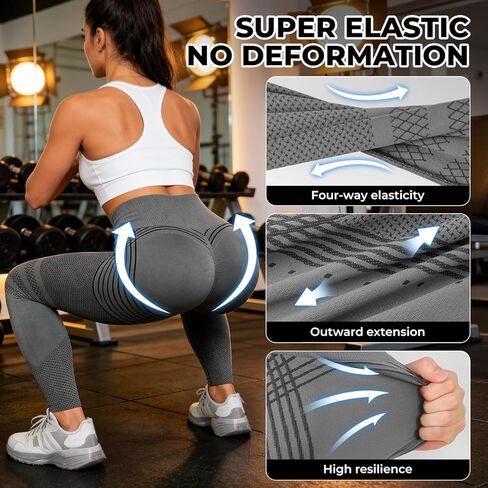 Anti Cellulite Compression 3D Leggings Women with Resistance Bands, Butt Lifting Tummy Control for Gym Yoga Workout in Saudi Arabia