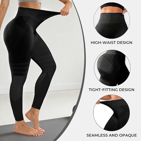 Anti Cellulite Compression 3D Leggings Women with Resistance Bands, Butt Lifting Tummy Control for Gym Yoga Workout in Saudi Arabia