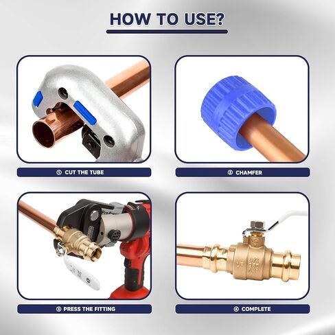 3/4 inch Press Valve Press Brass Ball Valve Fittings Lead-Free Brass Full Port Water Stop Shut Off Ball Valve for Copper Tubing Connection with cUPC, NSF/ANSI 61& NSF/ANSI 372 (10 Pack 3/4") in Kuwait