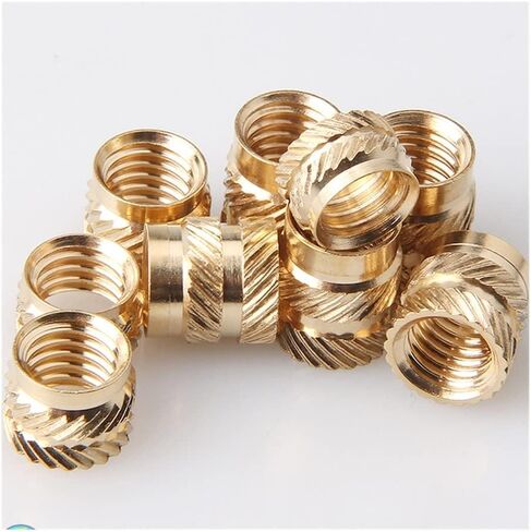 Knurled Brass Nuts,Nuts Assortment Kit, 50Pcs M2 Brass Hot Melt Insert Knurled Nut Thread Heat Molding Double Twill Injection Embedment Nut for 3D Printer (Color : M2x3x3 (50pcs)) ( Color : M2x4x3.5 ( in Saudi Arabia
