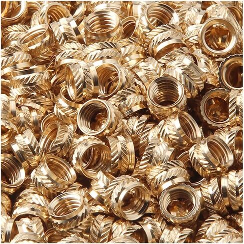 Knurled Brass Nuts,Nuts Assortment Kit, 50Pcs M2 Brass Hot Melt Insert Knurled Nut Thread Heat Molding Double Twill Injection Embedment Nut for 3D Printer (Color : M2x3x3 (50pcs)) ( Color : M2x4x3.5 ( in Saudi Arabia