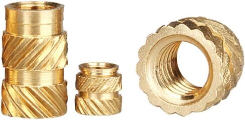 Knurled Brass Nuts,Nuts Assortment Kit, 50Pcs M2 Brass Hot Melt Insert Knurled Nut Thread Heat Molding Double Twill Injection Embedment Nut for 3D Printer (Color : M2x3x3 (50pcs)) (Color : M2x6x3.2 ( in Saudi Arabia