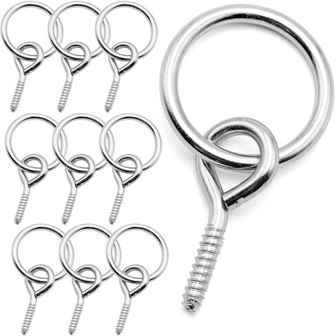 Jeffers Hitch Ring with Eye Bolt, 10 Pack – Zinc Plated Steel Screw Eye Hooks for Horses, Livestock, Barns, DIY, Outdoor, Hanging Rope, Tools, Christmas Decor, Versatile Hanging & Attachment in Saudi Arabia
