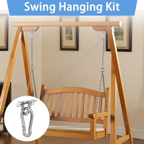 2 Pack M10 Stainless Steel Heavy Duty Hammock Hanging Kit 1300lbs Capacity Pad Eye Hooks Snap Hooks for Swing Plant Hanger Indoor Outdoor Use Outdoor Lights in Saudi Arabia
