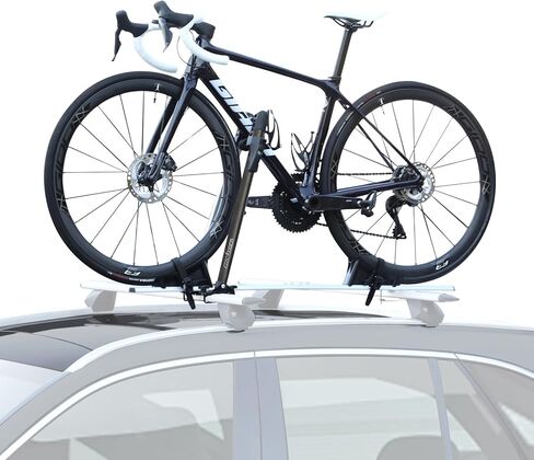 Roof Bike Rack Mount, Foldable Upright Bicycle Carrier, Lightweight Aluminum Bike Rack with Secure Locking, 1-Bike Rooftop Carrier for Car/SUV, Black in Kuwait