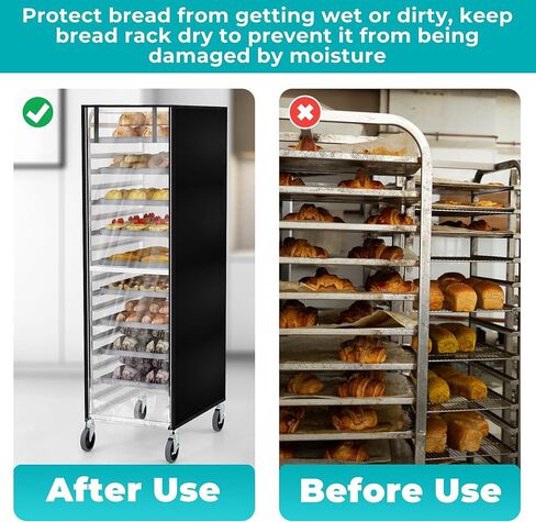 Pan Rack Cover, 61 x 28 x 23 Inch Bread Rack Cover 20 Tier Sheet Waterproof Bakery Holder Cover Dustproof with Zipper, Breathable Mesh Vent in Saudi Arabia