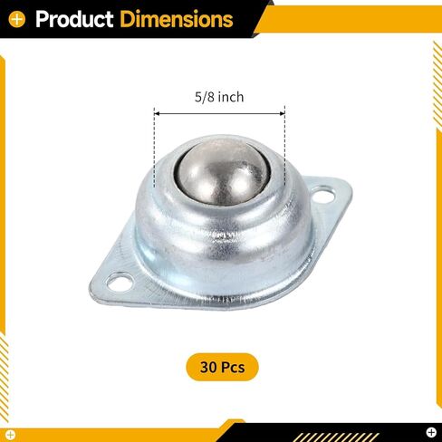 وحدات نقل الكرة 5/8 بوصة 30 قطعة، فولاذ كربوني مجلفن، 360 درجة، حمولة 33 رطل، وحدات عجلات ناقلة ذاتية الصنع in Kuwait