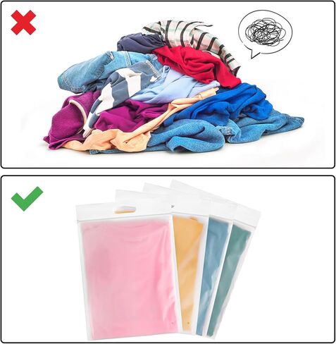 Elsjoy 100 Pack 11 x 14 Inch Frosted T Shirt Bags with Handle and Zipper, Resealable Clear Shirt Packaging Bags for Clothes, Small Business in Saudi Arabia
