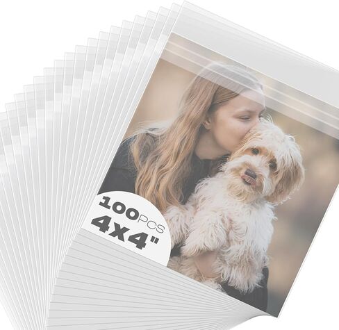 AUEAR, 8"x8" (100 Pack) Clear Plastic Sleeves - Acid Free 1.6 Mil Crystal Resealable Bags -Fit for 8x8 Prints, Photos, Art Works in Saudi Arabia