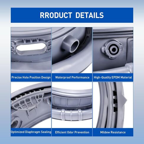 Upgraded WF45T6000AW/A5 Washer Door Seal for Samsung Front Loader Door Seal DC64-03788A X 006 AP6884238 Diaphragm WF45R6300AW WF45R6100AW WF45T6200AW WF45B6300AW WF45A6400 WF46BB670 WF50A860 in Saudi Arabia