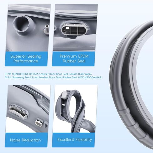 WF42H5000AW/A2 WF42H5200AW/A2 DC64-03051A DC97-18094B fit for Samsung Vrt Front Loader Washer Parts Rubber Door Boot Seal Gasket Diaphragm WF42H5200AP/A2 WF42H5200AF/A2 DC64-03051A X007 Vypart in Kuwait
