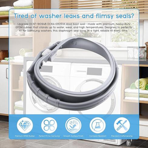 WF42H5000AW/A2 WF42H5200AW/A2 DC64-03051A DC97-18094B fit for Samsung Vrt Front Loader Washer Parts Rubber Door Boot Seal Gasket Diaphragm WF42H5200AP/A2 WF42H5200AF/A2 DC64-03051A X007 Vypart in Kuwait