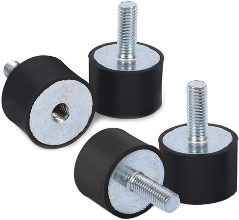 M6 Rubber Isolator Mounts – Pack of 4 – 25×20 mm Anti-Vibration Rubber Feet with 18 mm Stud for Motors, Pumps, Compressors, HVAC Equipment and Machinery in Saudi Arabia