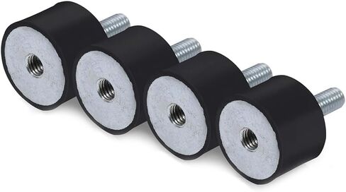 M6 Rubber Isolator Mounts – Pack of 4 – 25×20 mm Anti-Vibration Rubber Feet with 18 mm Stud for Motors, Pumps, Compressors, HVAC Equipment and Machinery in Saudi Arabia
