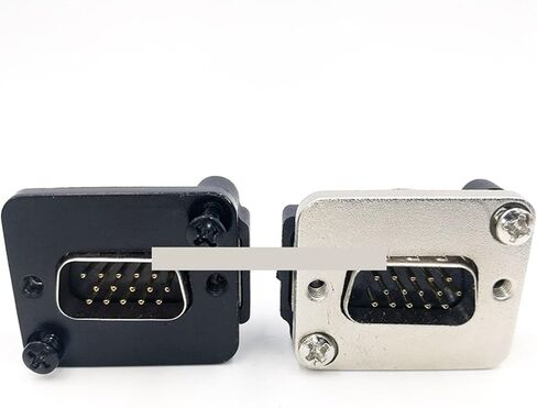 DB15 Data Cable Connector VGA Panel Mounting D Type 3Row 15pin Port Socket Female Male Adapter DP15 1Pcs(Male to Female B) in Saudi Arabia