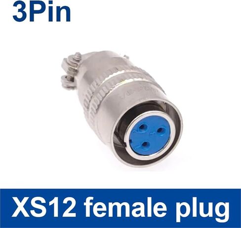 1Pcs XS12 Connector 12mm Quick Push-Pull Circular Square Socket 2pin 3pin 4pin 5pin 6pin 7pin 3A 400v Male and Female(3P Female) in Saudi Arabia