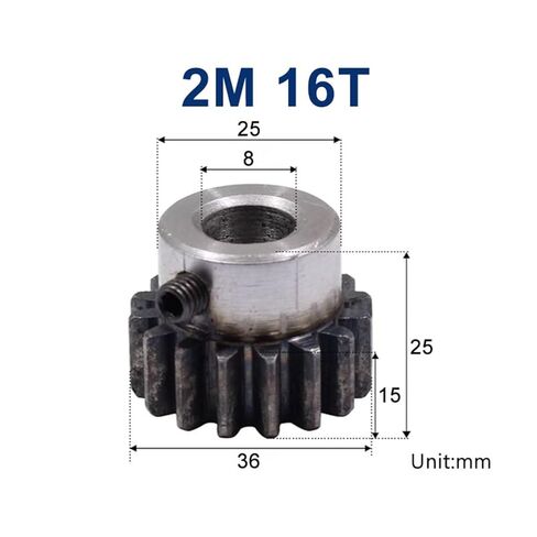 Spur Gear Rack Pinion 2 Modulus 16T Bore 8mm Staight Teeth Positive Gears 45# Steel 1Pcs in Saudi Arabia