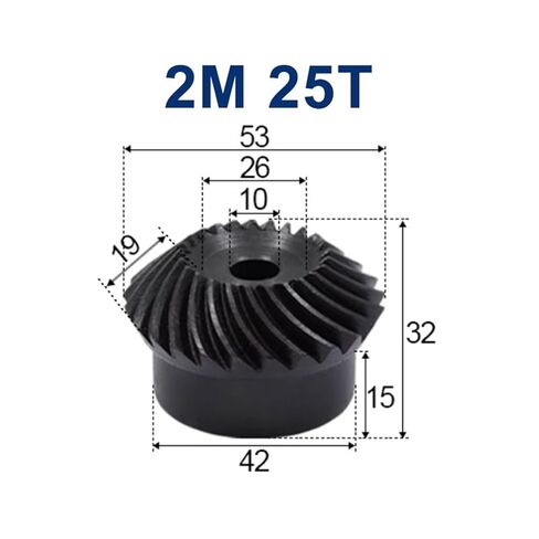 2pcs 45# Steel 2M 25T Spiral Bevel Gear 1:1 90 Degrees Differential Gears in Kuwait