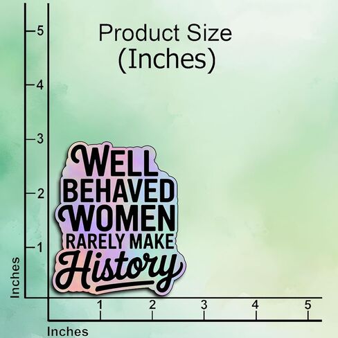 (3Pcs) Well Behaved Women Rarely Make History Vinyl Sticker Feminist Gifts for Women Empowerment Motivational Laptop Tumbler Phone Water Bottle Feminism Quote Strong Female Voice Decal (3x2.5) in Saudi Arabia