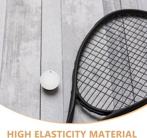 Single Dot Squash Training Balls 2pcs White with Blue Dot Rubber Sports Bounce Balls for Reaction Training and Indoor Practice Suitable for Beginners in Saudi Arabia