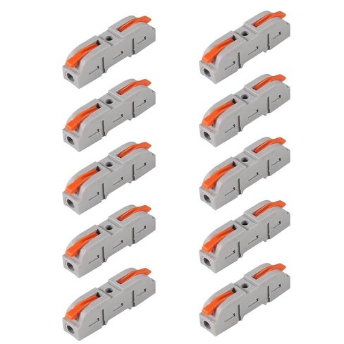 10Pcs Quick Connect Electrical Splicing Wire Connectors Kit Lever Wire Connectors Compact Butt Splice Inline Terminals AWG 28-12 1 in 1 Out Insulated Terminal for Home Terminal Block Connector in Saudi Arabia