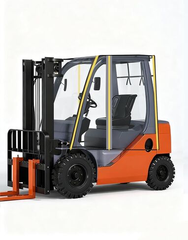 غطاء كابينة الرافعة الشوكية الصناعية، غلاف PVC عالي التحمل، مقاوم للماء والخدش والأشعة فوق البنفسجية، يناسب الرافعات الشوكية التي يصل وزنها إلى 13000 رطل، تركيب علوي سريع in Kuwait