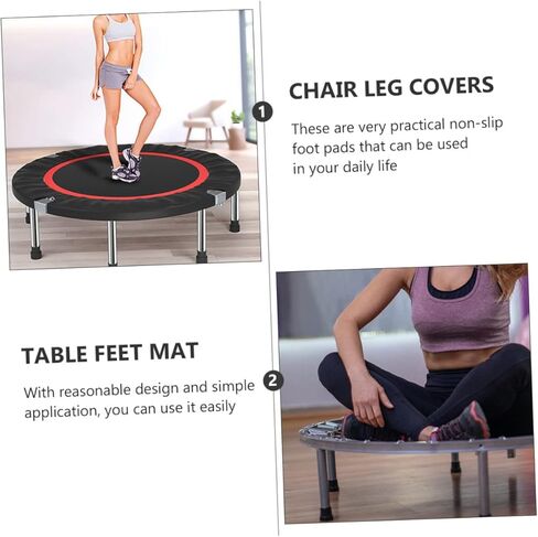 POPETPOP 6Pcs Non Skid Trampoline Pole Covers Noise Reduction Pads for Leg Protection Black Chair Feet Protectors and Gentle Material for Home Use and in Saudi Arabia