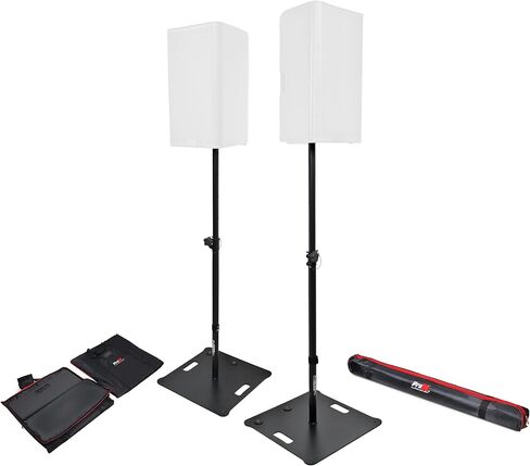 Prox X-Polaris BL Polaris Portable Speaker and Lighting Dual Stand Kit with Base Plate, Adjustable Pole, and Carry Bags - Black Finish in Saudi Arabia