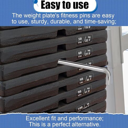 NQEUEPN 2pcs Weight Stack Pin, 3/8in Diameter 6in/15.3cm & 4.4in/11.2cm Weight Loading Pin L Shaped Stack Extender Selector Inserts Gym Fitness Equipment for Home Gym in Saudi Arabia