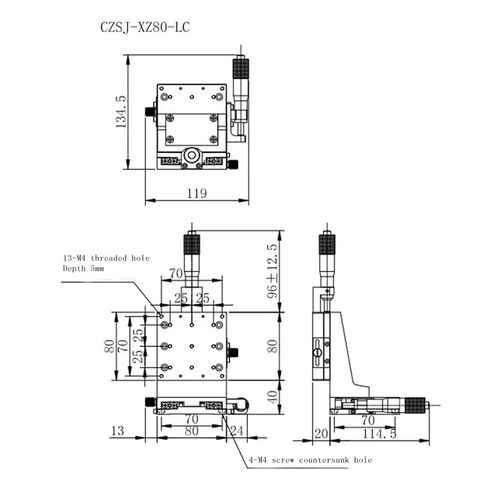 منضدة عمل دقيقة للرفع العمودي XZ محور CZSJ-XZ80-LC in Saudi Arabia