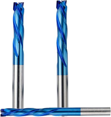 نهاية مطحنة كربيد 3.175/4/5/6/8 مم عرقوب قاطعة المطحنة CNC لقم التوجيه نانو الأزرق المطلي بالألومنيوم لأنواع المعادن (3.175x3.175x12x38) in Kuwait