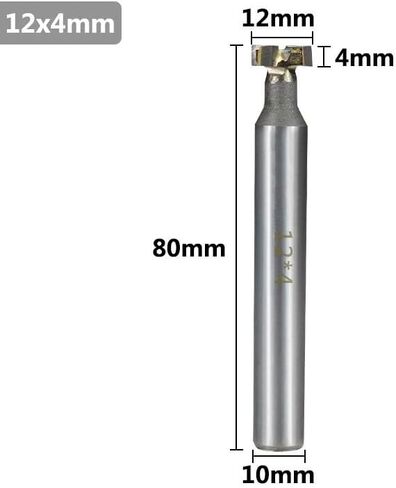 1 قطعة T فتحة قاطعة المطحنة 12-25 مللي متر كربيد نهاية المطاحن مستقيم عرقوب المعادن CNC راوتر بت أداة (12x4Hx10Dx80L) in Kuwait
