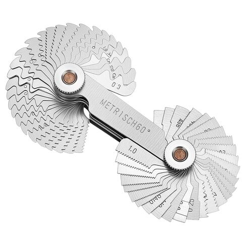 QWORK Screw Thread Pitch Gauge Tool, Metric, Imperial & US Screw Gauge, Pitch Cutting Gauge Caliper Gages Measuring Tool, 55 Degree & Metric 60 Degree Thread Pitch Gauge in Saudi Arabia