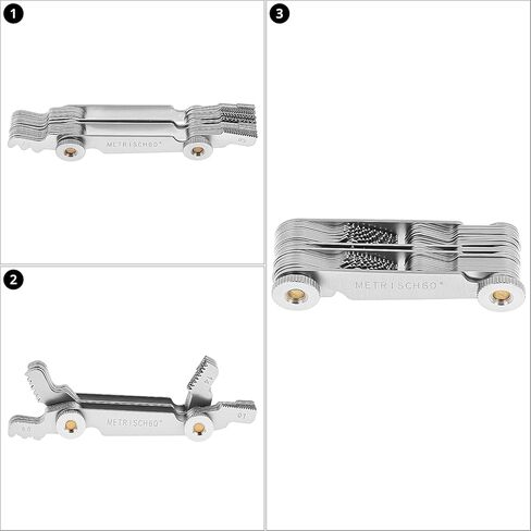 QWORK Screw Thread Pitch Gauge Tool, Metric, Imperial & US Screw Gauge, Pitch Cutting Gauge Caliper Gages Measuring Tool, 55 Degree & Metric 60 Degree Thread Pitch Gauge in Saudi Arabia